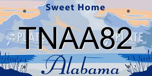 TNAA82 Alabama License Plate