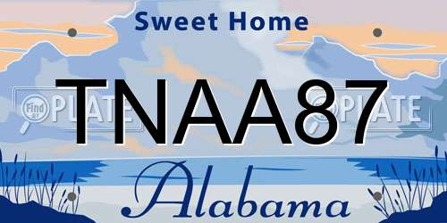 TNAA87 Alabama License Plate