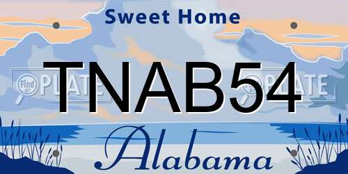 TNAB54 Alabama License Plate