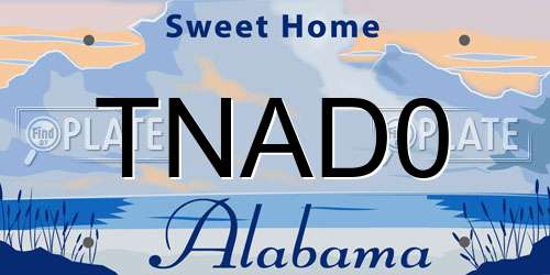 TNAD0 Alabama License Plate