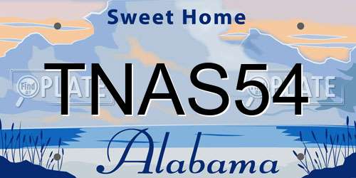 TNAS54 Alabama License Plate
