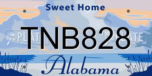 TNB828 Alabama License Plate