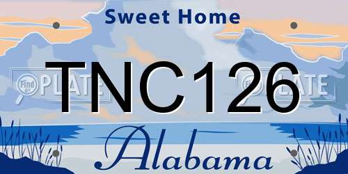 TNC126 Alabama License Plate