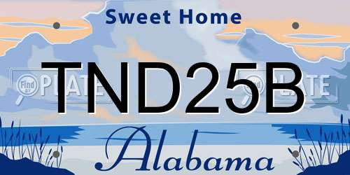 TND25B Alabama License Plate