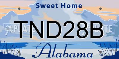 TND28B Alabama License Plate