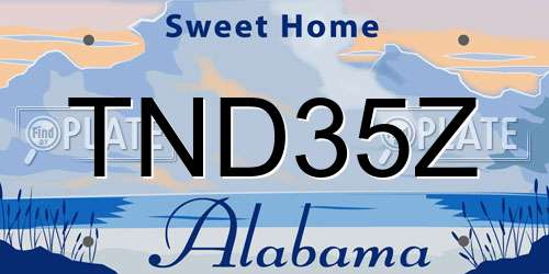 TND35Z Alabama License Plate