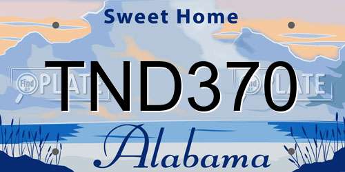TND370 Alabama License Plate