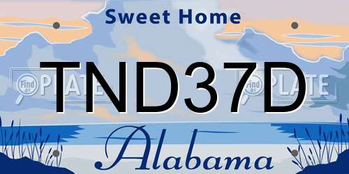 TND37D Alabama License Plate