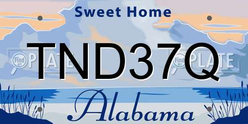 TND37Q Alabama License Plate
