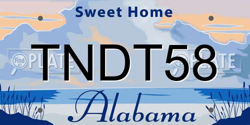 TNDT58 Alabama License Plate