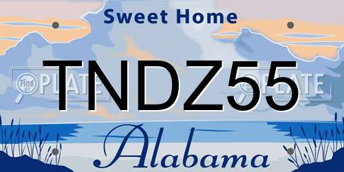 TNDZ55 Alabama License Plate