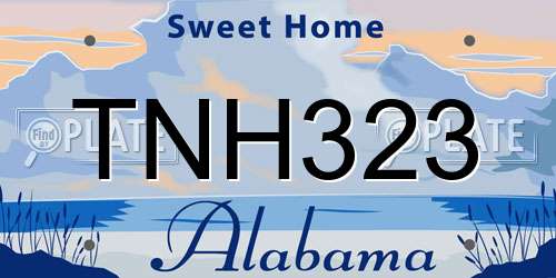 TNH323 Alabama License Plate