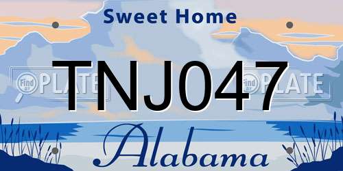 TNJ047 Alabama License Plate