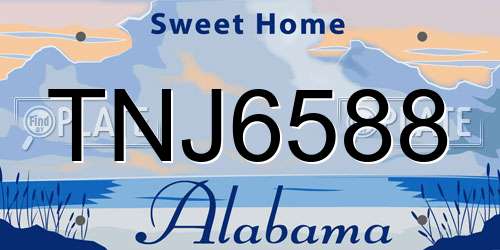 TNJ6588 Alabama License Plate