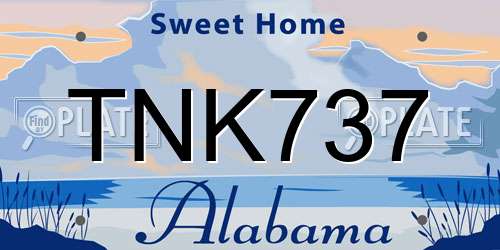 TNK737 Alabama License Plate
