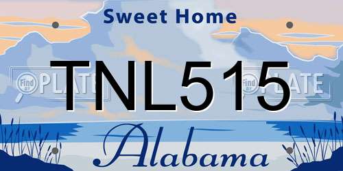 TNL515 Alabama License Plate