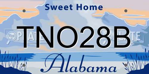 TNO28B Alabama License Plate