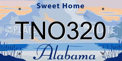 TNO320 Alabama License Plate