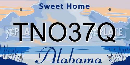 TNO37Q Alabama License Plate