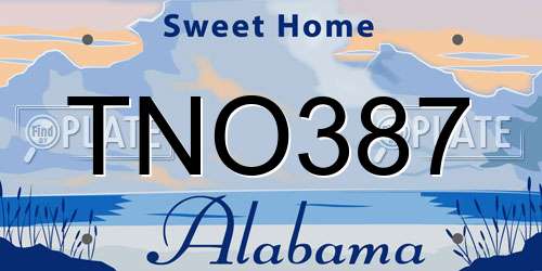 TNO387 Alabama License Plate