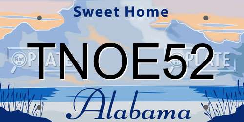 TNOE52 Alabama License Plate