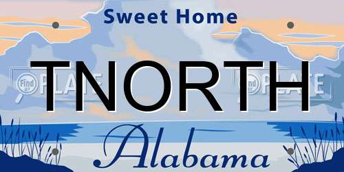 TNORTH Alabama License Plate