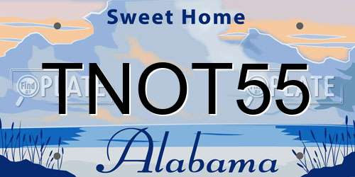 TNOT55 Alabama License Plate