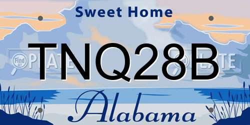 TNQ28B Alabama License Plate