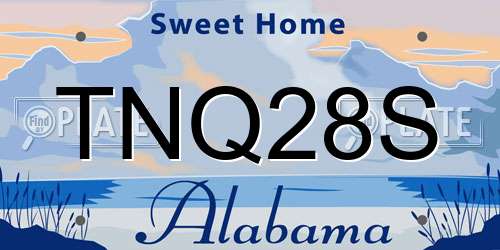 TNQ28S Alabama License Plate