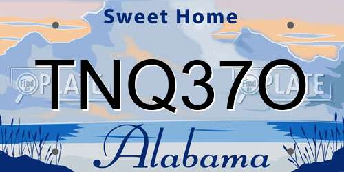TNQ37O Alabama License Plate