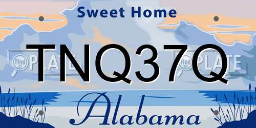 TNQ37Q Alabama License Plate