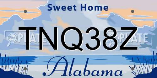 TNQ38Z Alabama License Plate