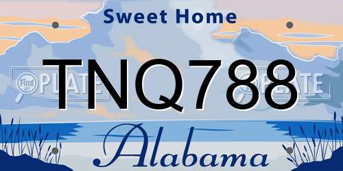 TNQ788 Alabama License Plate