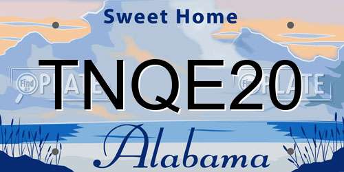 TNQE20 Alabama License Plate