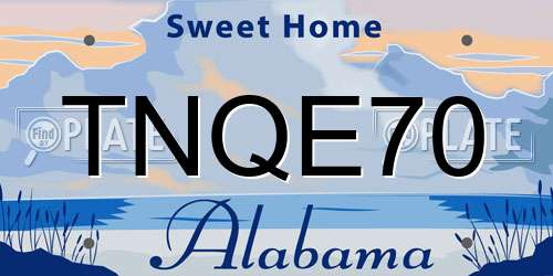 TNQE70 Alabama License Plate