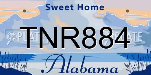 TNR884 Alabama License Plate