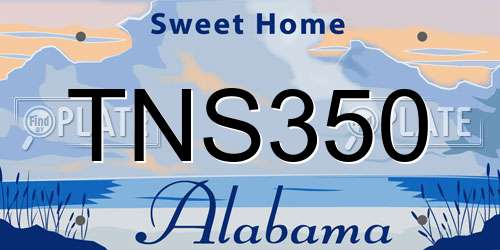 TNS350 Alabama License Plate