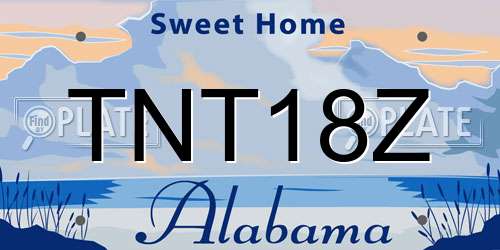 TNT18Z Alabama License Plate