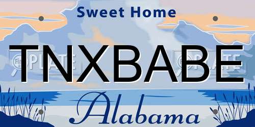 TNXBABE Alabama License Plate