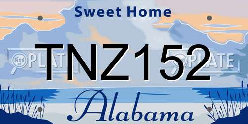 TNZ152 Alabama License Plate