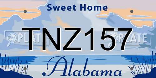 TNZ157 Alabama License Plate