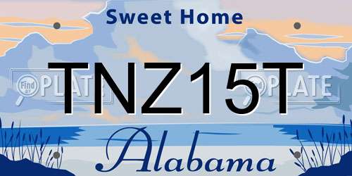 TNZ15T Alabama License Plate