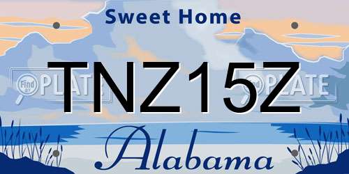 TNZ15Z Alabama License Plate