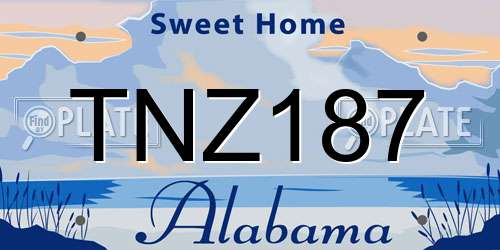 TNZ187 Alabama License Plate