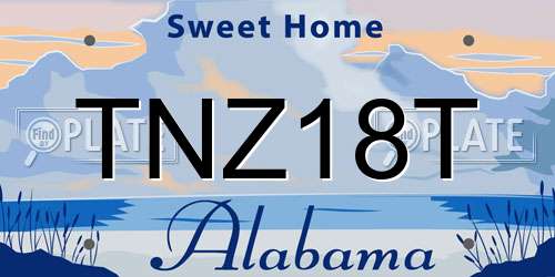 TNZ18T Alabama License Plate