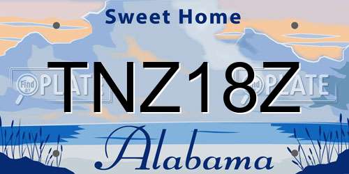 TNZ18Z Alabama License Plate