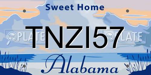 TNZI57 Alabama License Plate