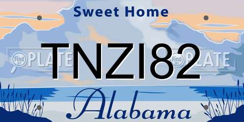 TNZI82 Alabama License Plate