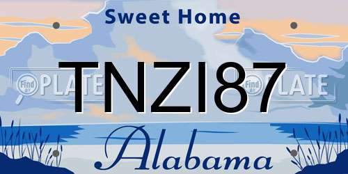 TNZI87 Alabama License Plate