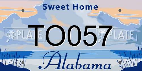 TO057 Alabama License Plate